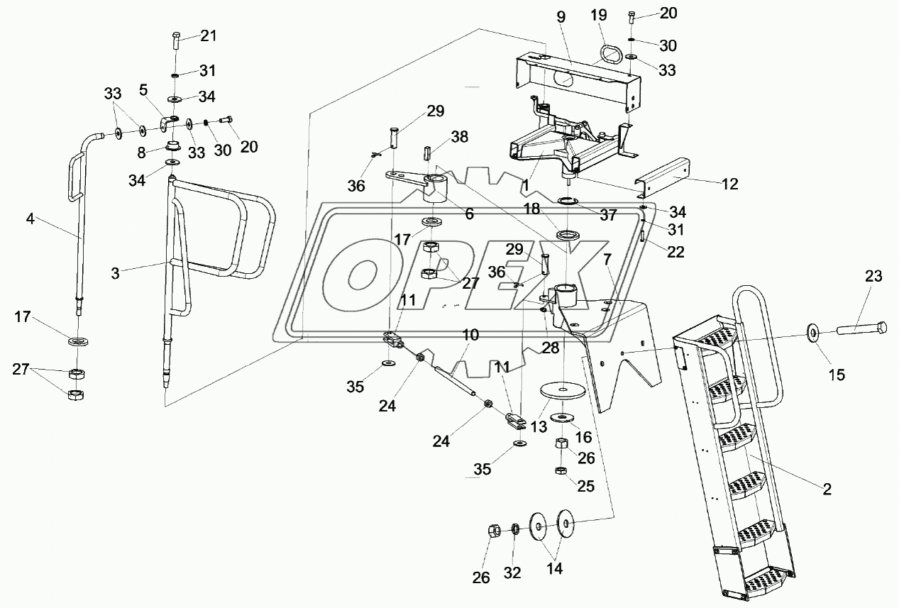 Установка трапа КЗК-12-0117000А