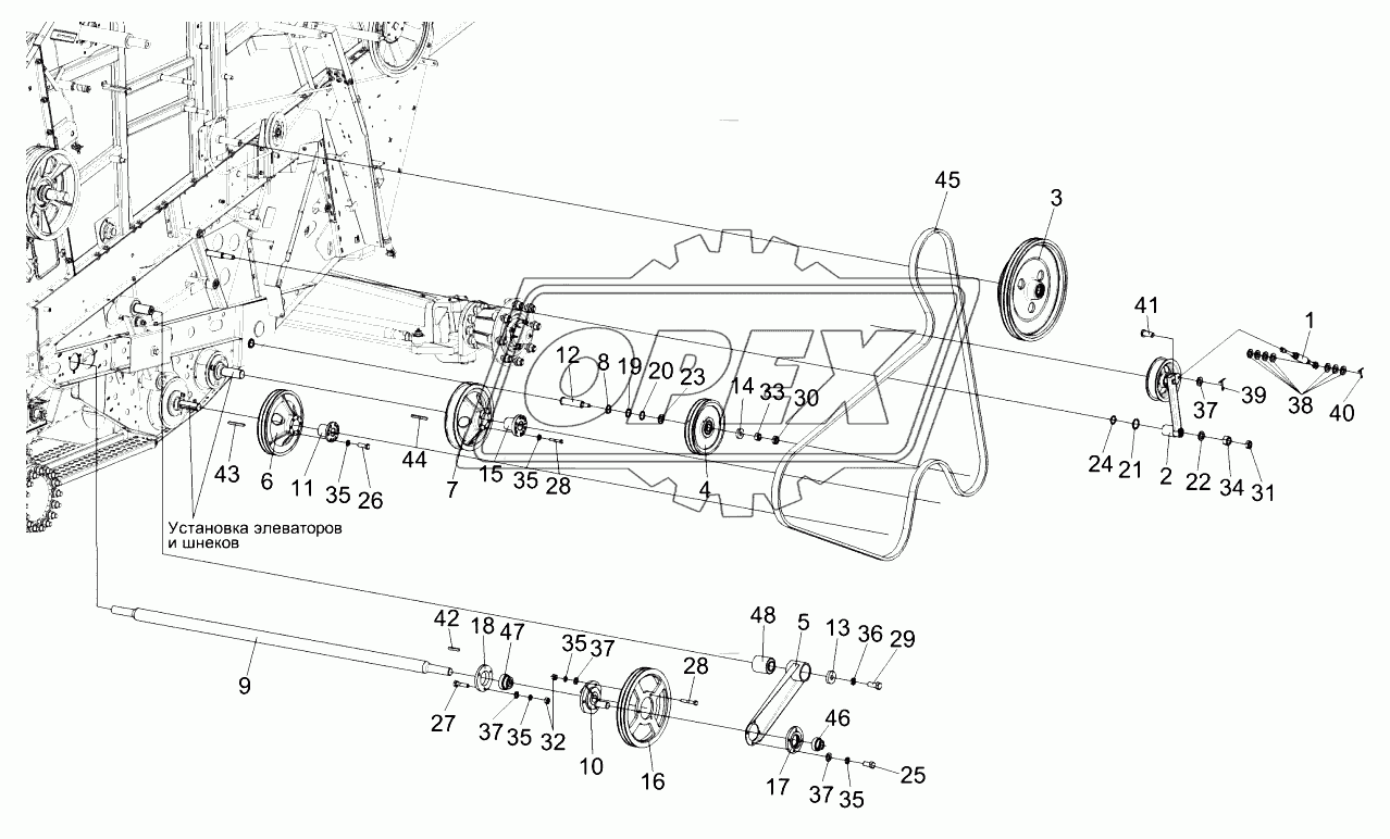 Очистка. Установка шкива обводного КЗК-14-0202190