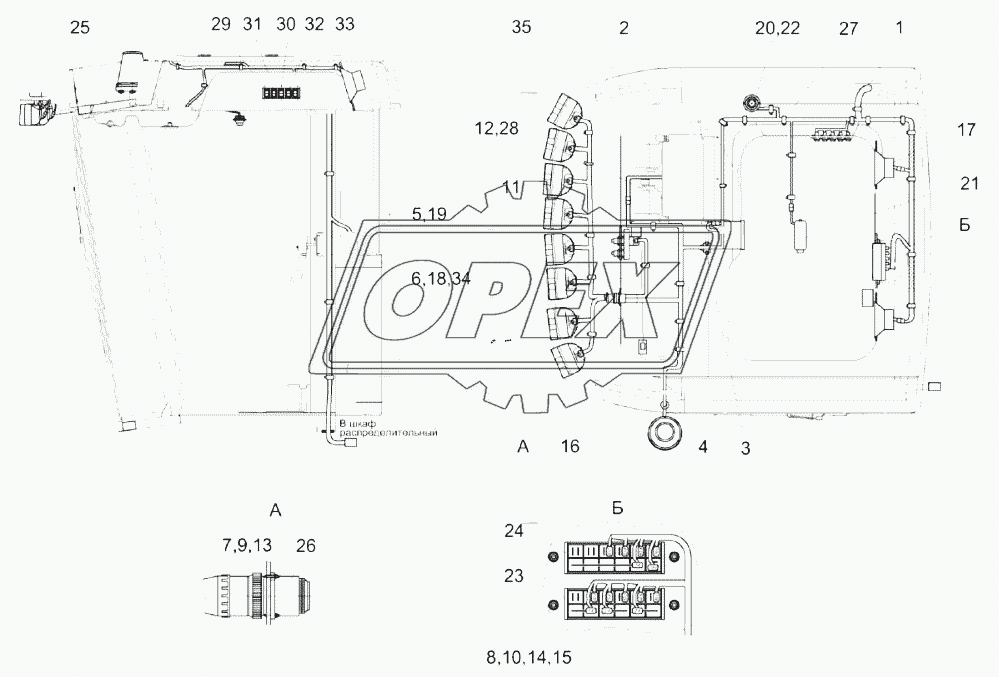 Установка электрооборудования кабины КЗК-1420-0722000