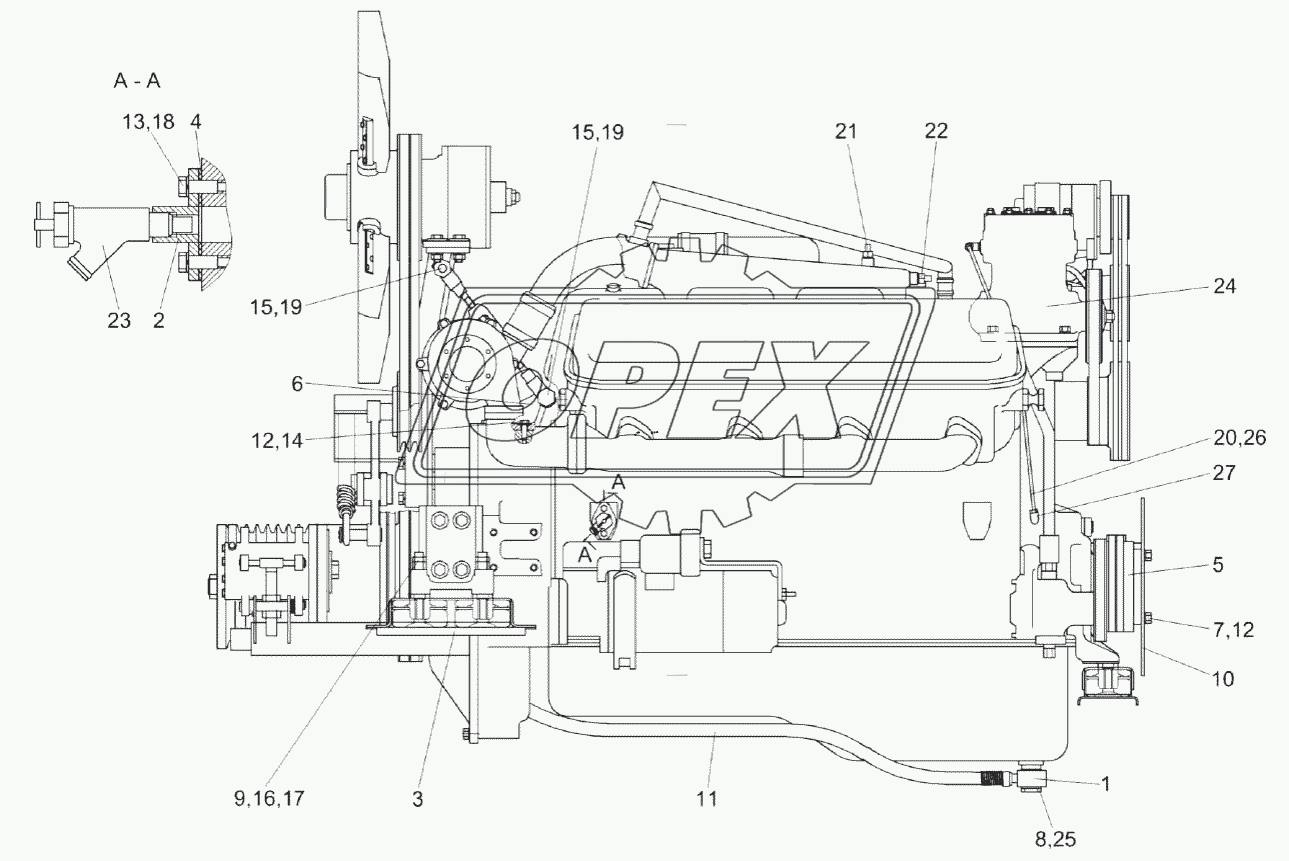 Двигатель УЭС-6-0400360 (вид справа