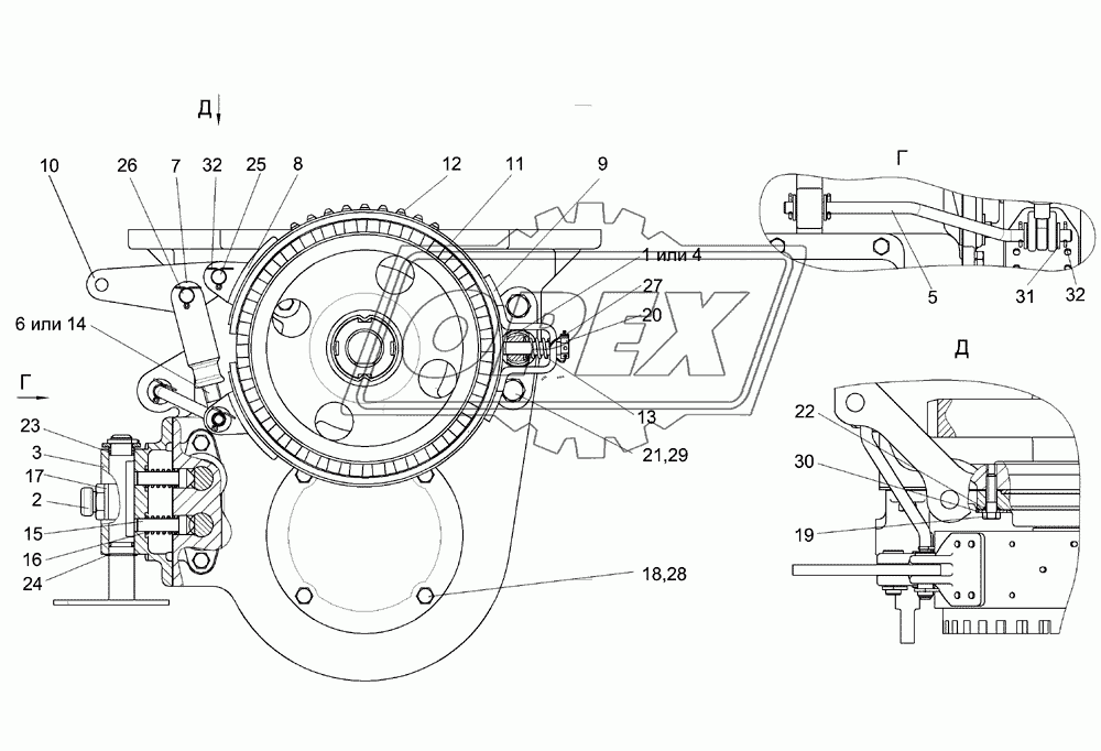 Коробка передач КГС 0107020 (вид сзади)