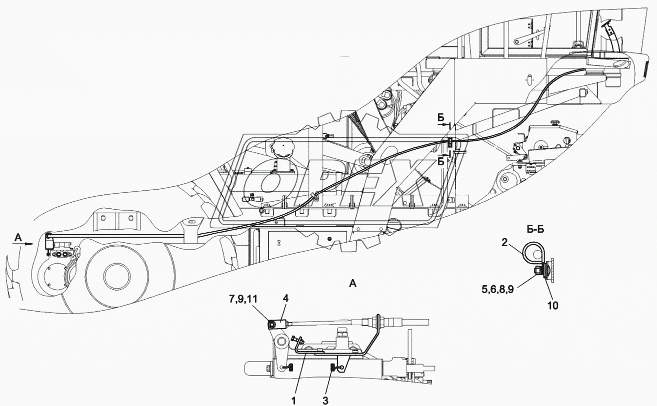 Установка троса блокировки КСК-6025-0119660