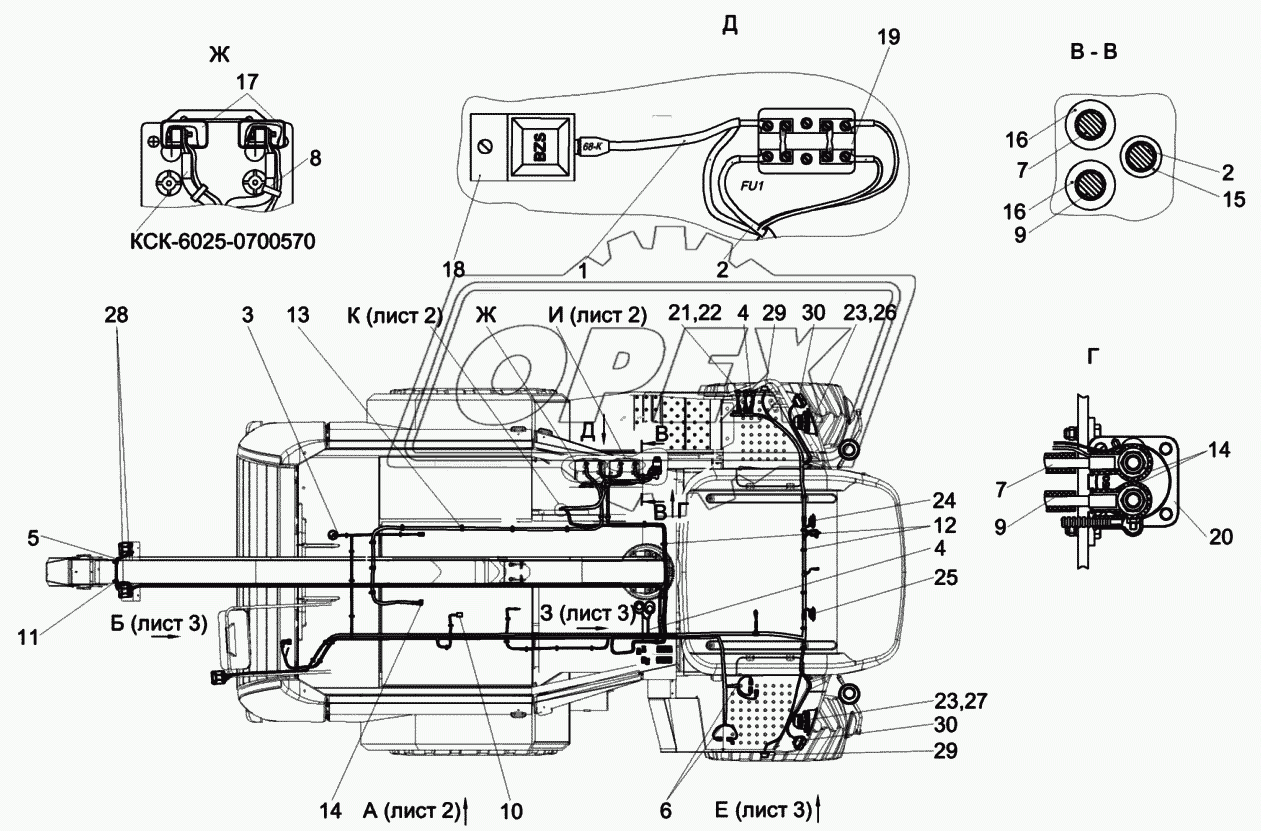 Установка электрооборудования измельчителя КСК-6025-0721000 1