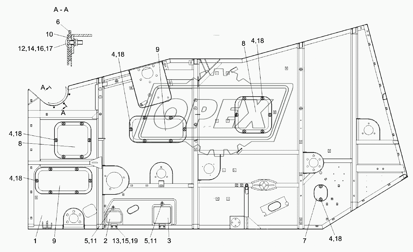 Боковина левая КЗК-8А-0202050