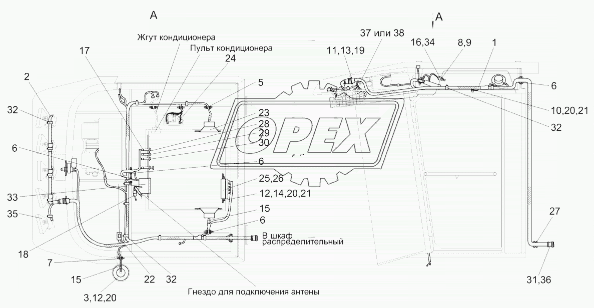 Электрооборудование кабины КЗК-12-0120000-01