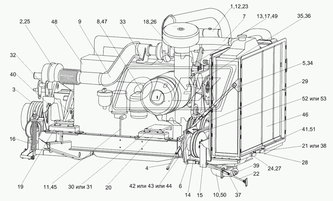 Установка дизеля Д-260.4 КЗК-812-0106000 1