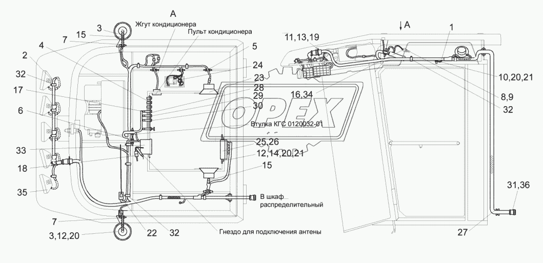 Электрооборудование кабины КЗК-12-0120000-01