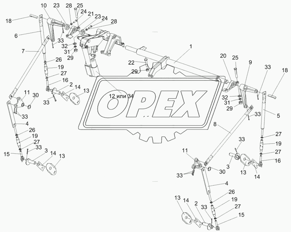 Механизм подъема подбарабанья КЗК-7-0115000