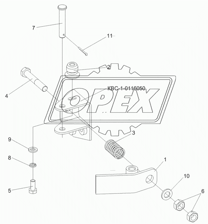 Установка опоры КВС-1-0116050