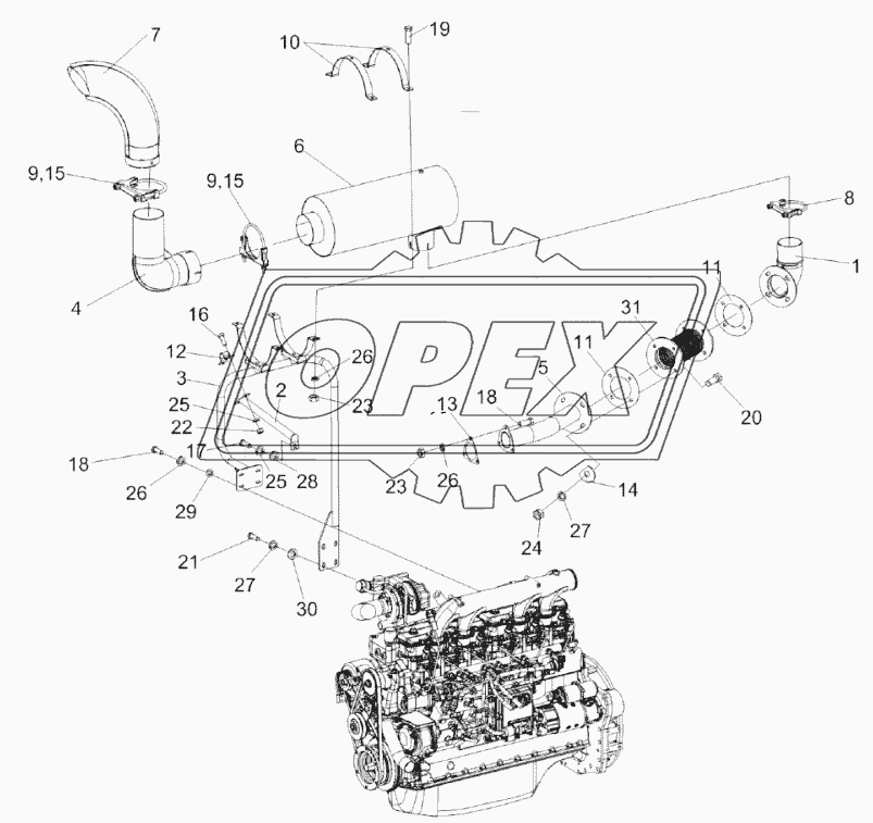 Установка глушителя КС-200-0116060Э1