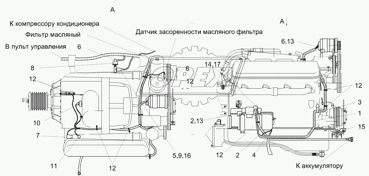 Электрооборудование дизеля ЯМЗ-238АК-1 КГС 0116000А