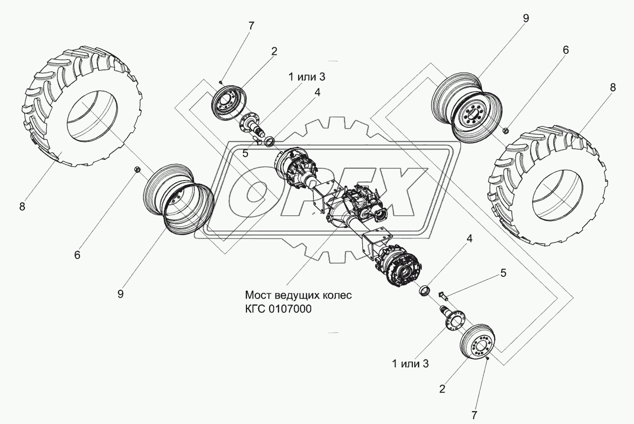 Установка колес 54-4-6 и 54-4-7