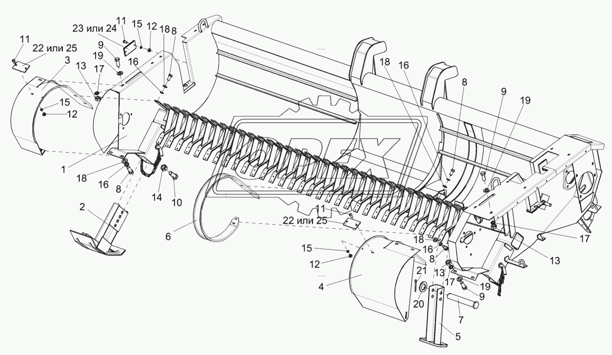 Рама КВС-1-3901000. Скаты. Башмаки. Стойка