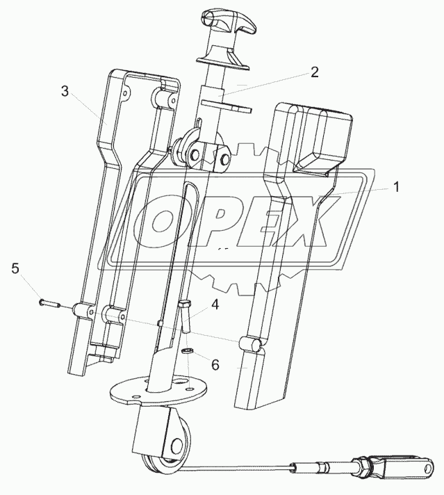 Установка привода стояночного тормоза КЗК-5-0119040