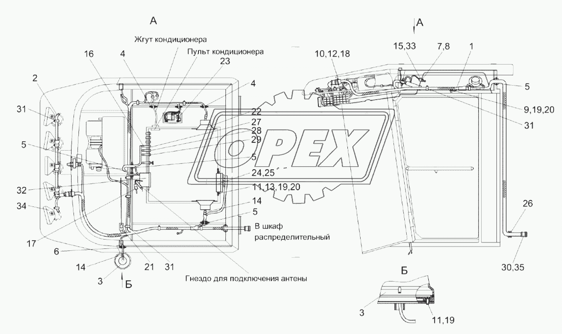 Электрооборудование кабины КЗК-12-0120000-03