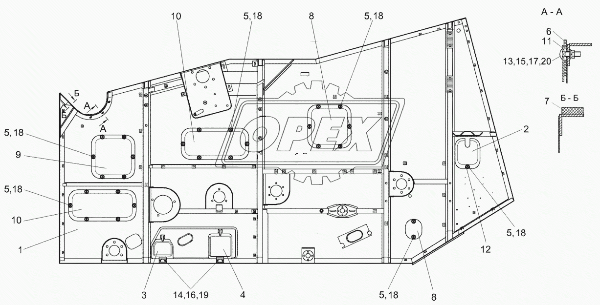 Боковина левая КЗК-10-0202030-01