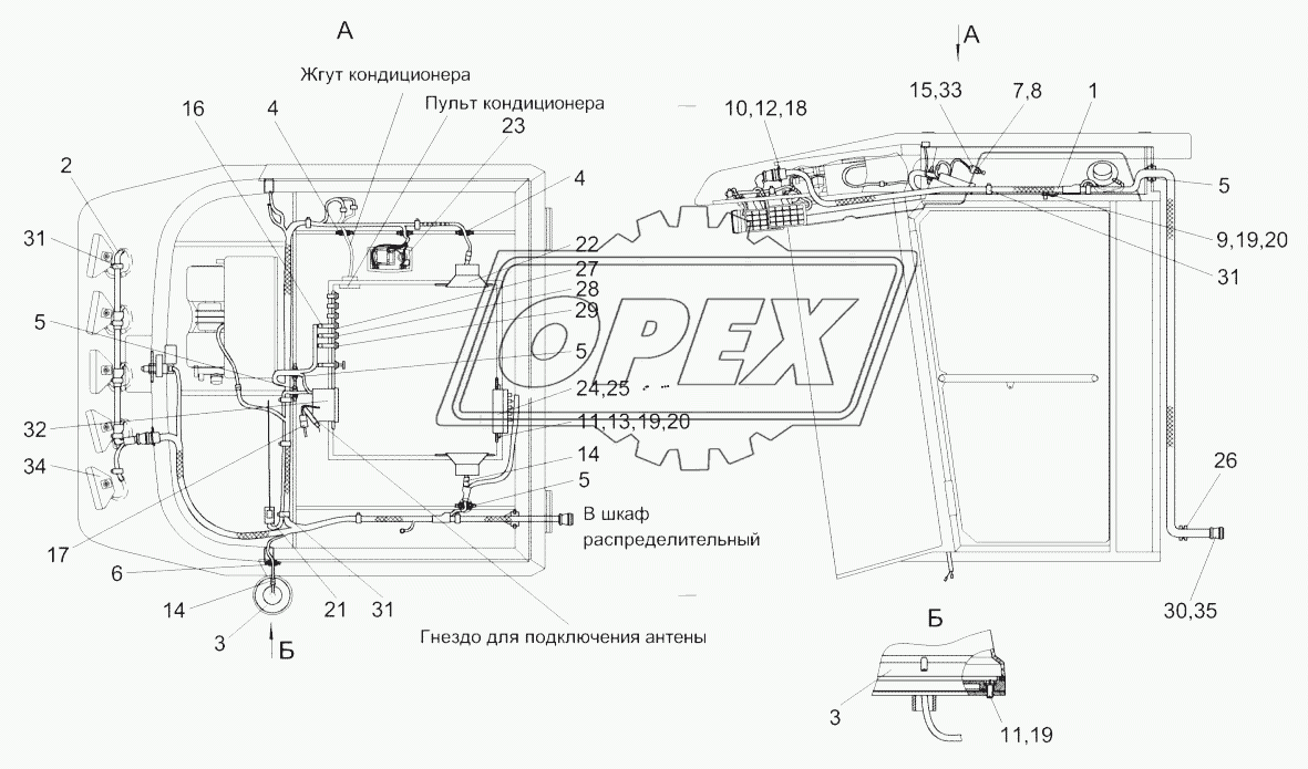 Электрооборудование кабины КЗК-12-0120000