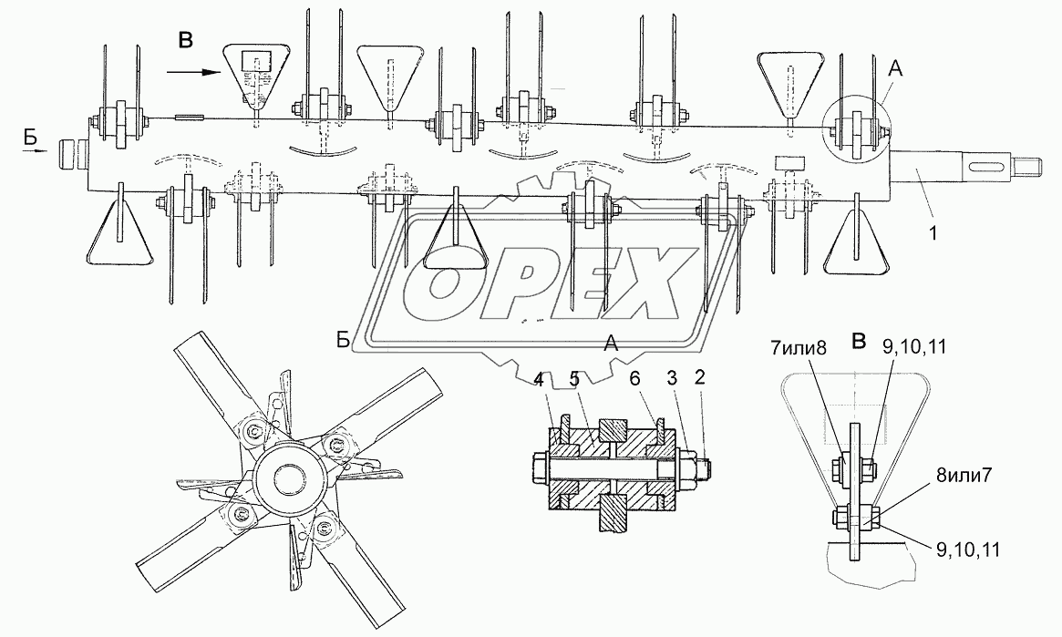 Ротор измельчителя КЗК 0290140А