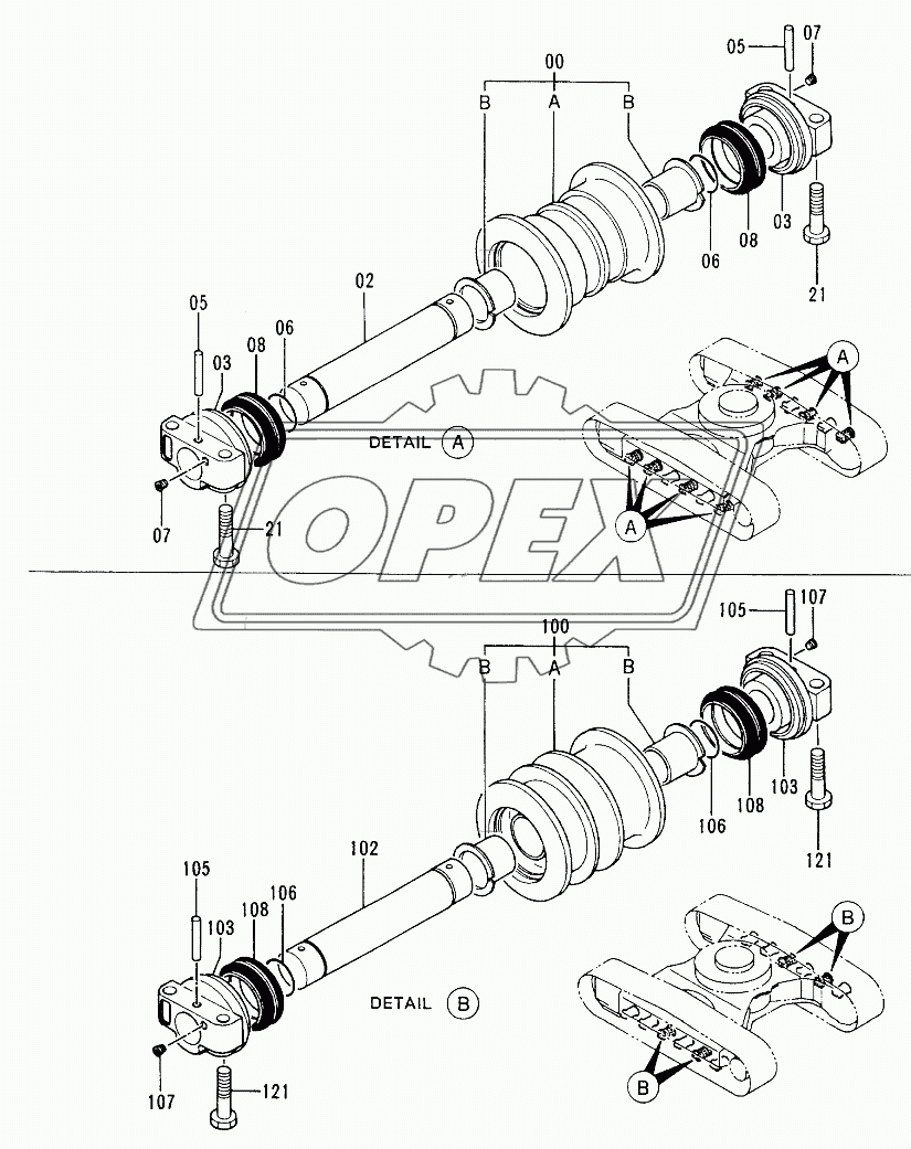 LOWER ROLLER (RUBBER CRAWLER)