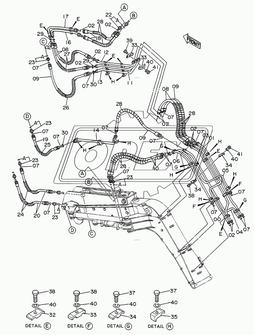 FRONT PIPINGS (OFFSET BOOM)