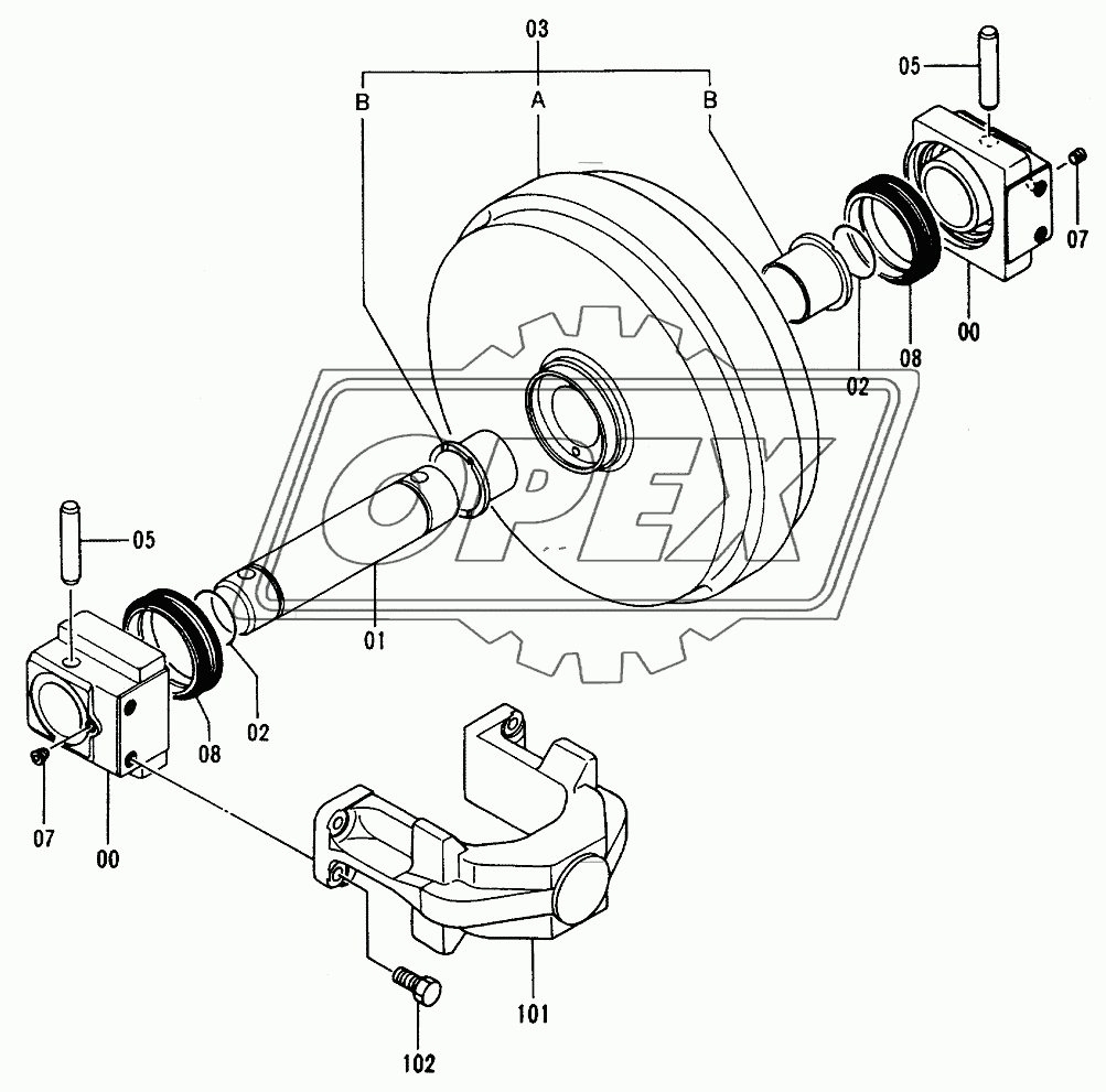 Front Idler (Rubber Crawler)