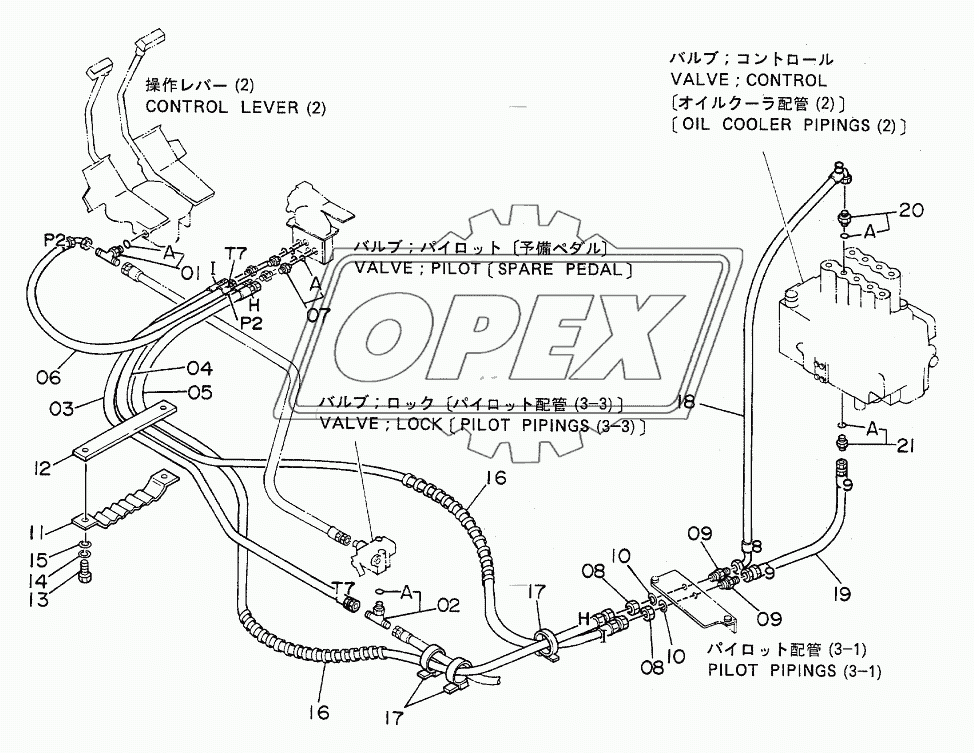 PILOT PIPINGS FOR SPARE PEDAL 1