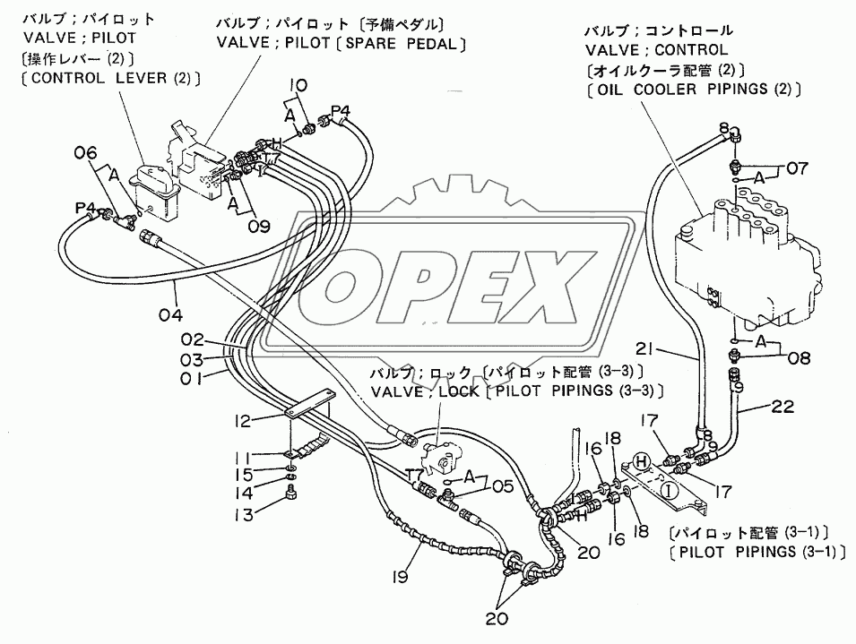 PILOT PIPINGS FOR SPARE PEDAL 2