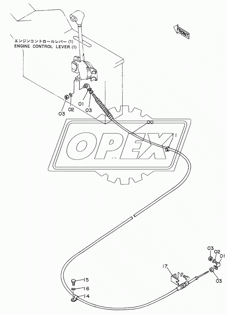 ENGINE CONTROL LEVER (2) <DX>