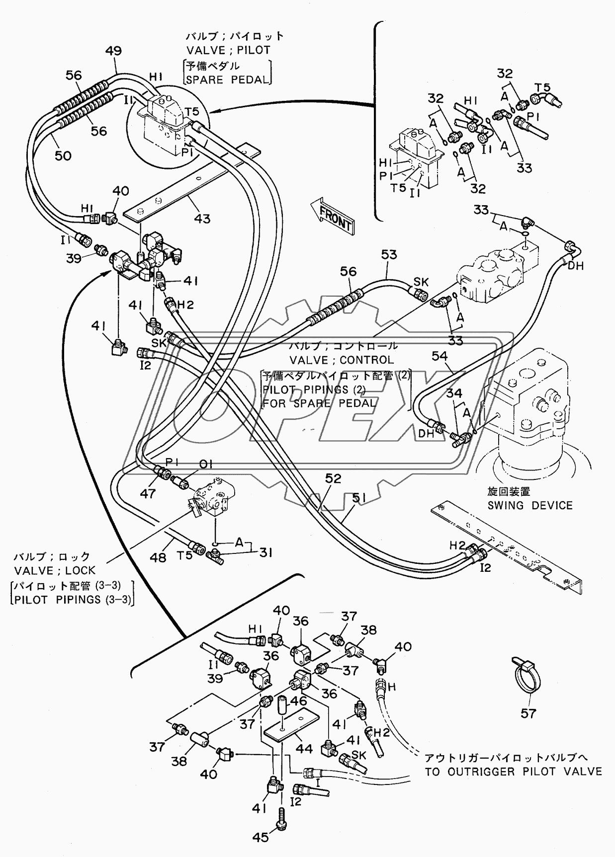 PILOT PIPINGS (1) FOR SPARE PEDAL