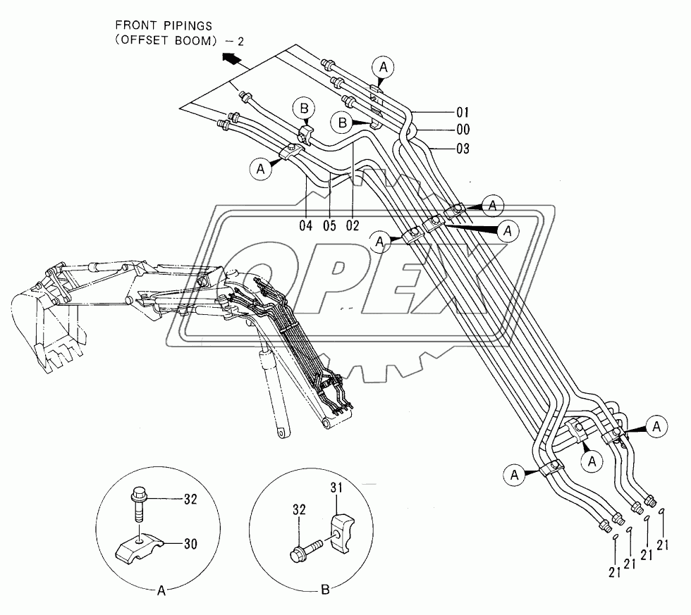 FRONT PIPINGS <OFFSET BOOM> 1