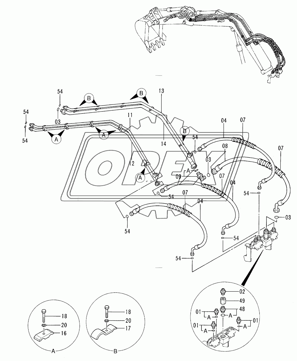 FRONT PIPINGS (STD ARM) <VIBRATOR> 1