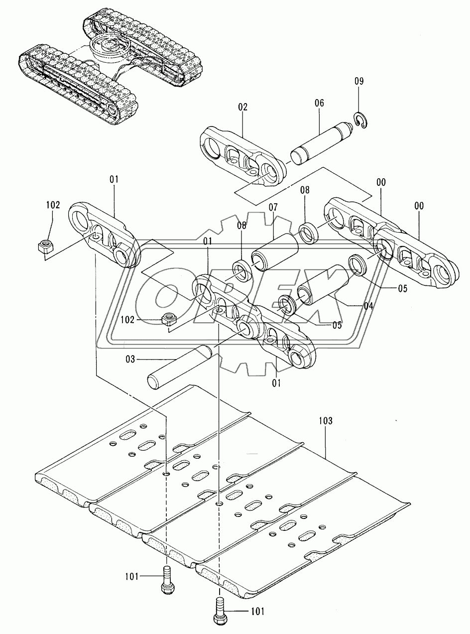 TRACK-LINK (450GP)(RUBBER PAD)<STD. TRACK>