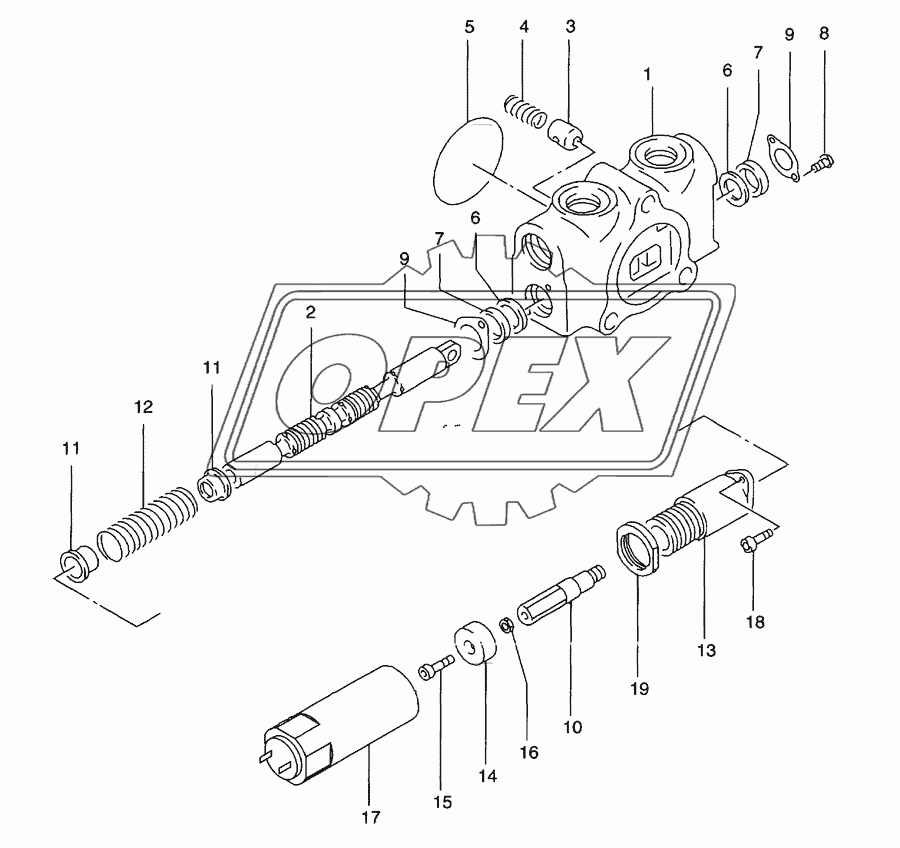 Control valve(bucket section)(AP4002-648)(OP)