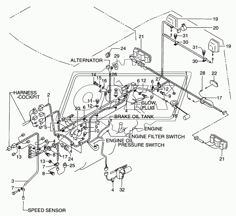 Wiring(rear frame)(2101-)