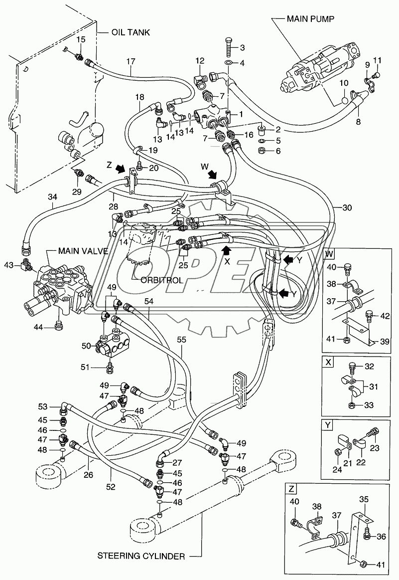 HYDRAULIC SYSTEM( STEERING) (-1105)