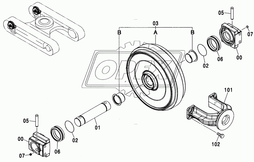 FRONT IDLER (110, E)