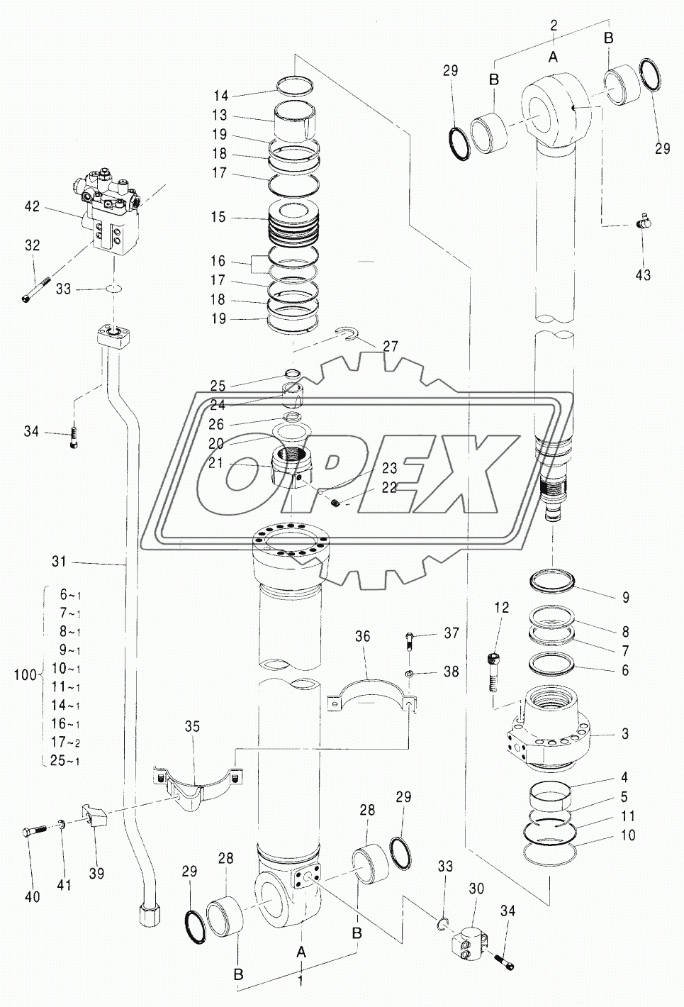 CYL., ARM (WITH HOLDING VALVE) (2P-B00M)