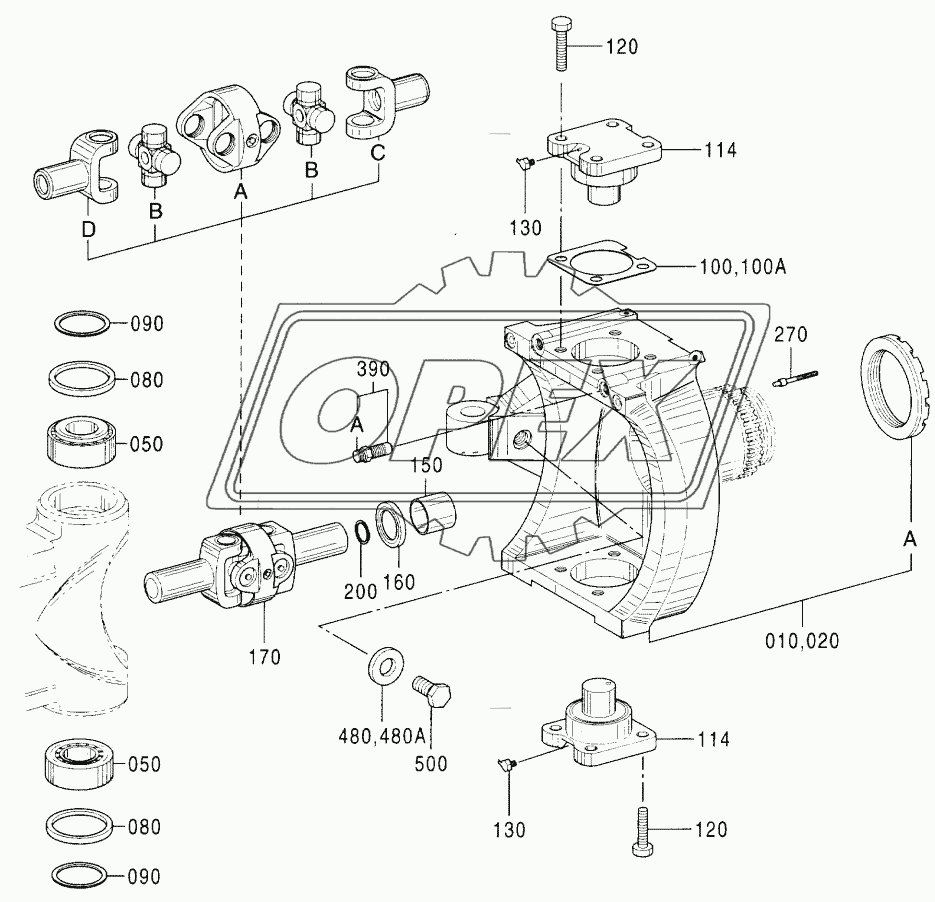 AXLE, FRONT (4)