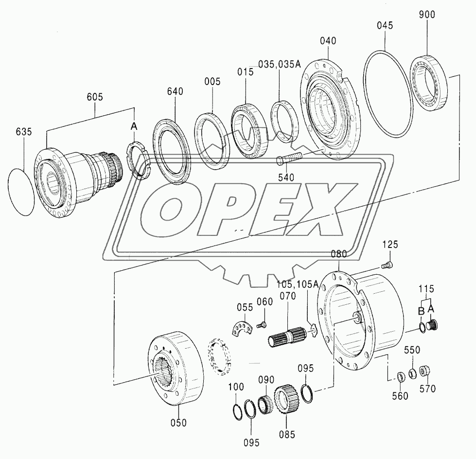 AXLE, REAR (4) (DRUM)