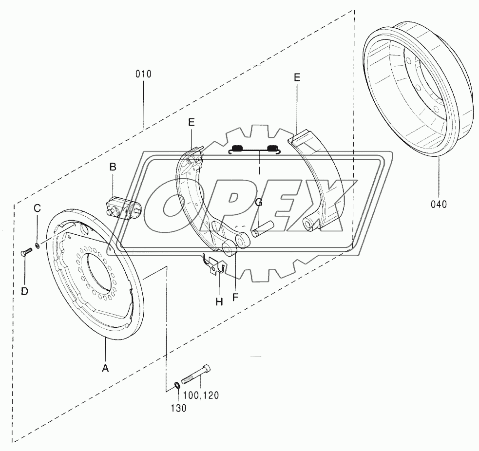 AXLE, REAR (5) (DRUM)