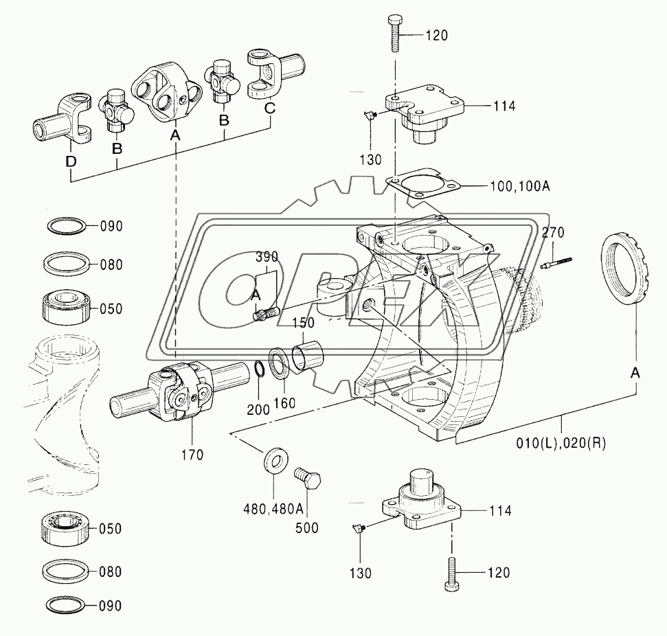 AXLE, FRONT (4) (WIDE)