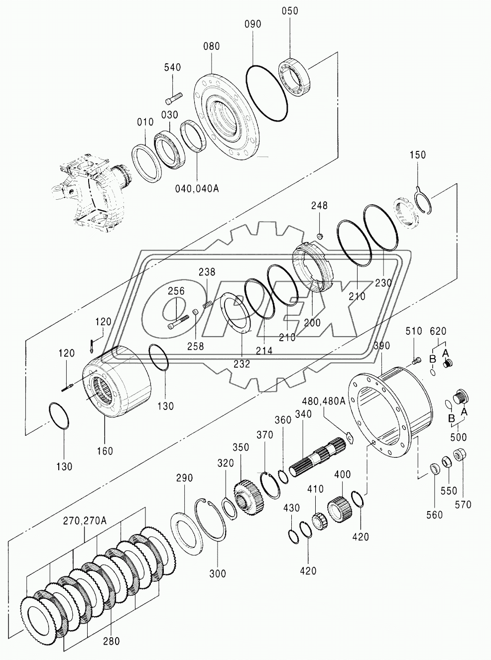 AXLE, FRONT (5) (WIDE)