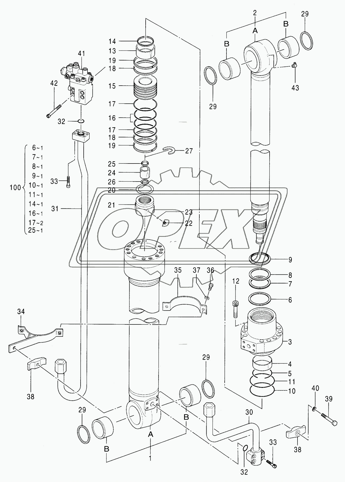 CYL., ARM (WITH HOLDING VALVE) (2P-B00M)