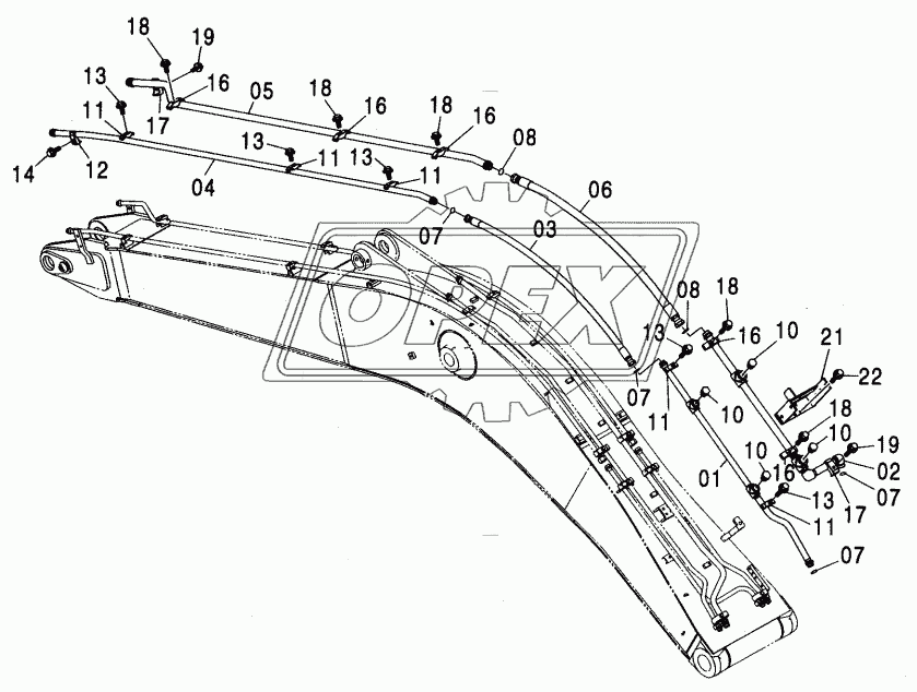 BOOM PIPING (BREAKER & CRUSHER)(MONO B00N)<250>