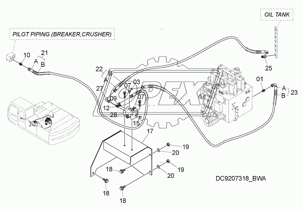 PILOT PIPING (FLOW RATE SELECTOR)