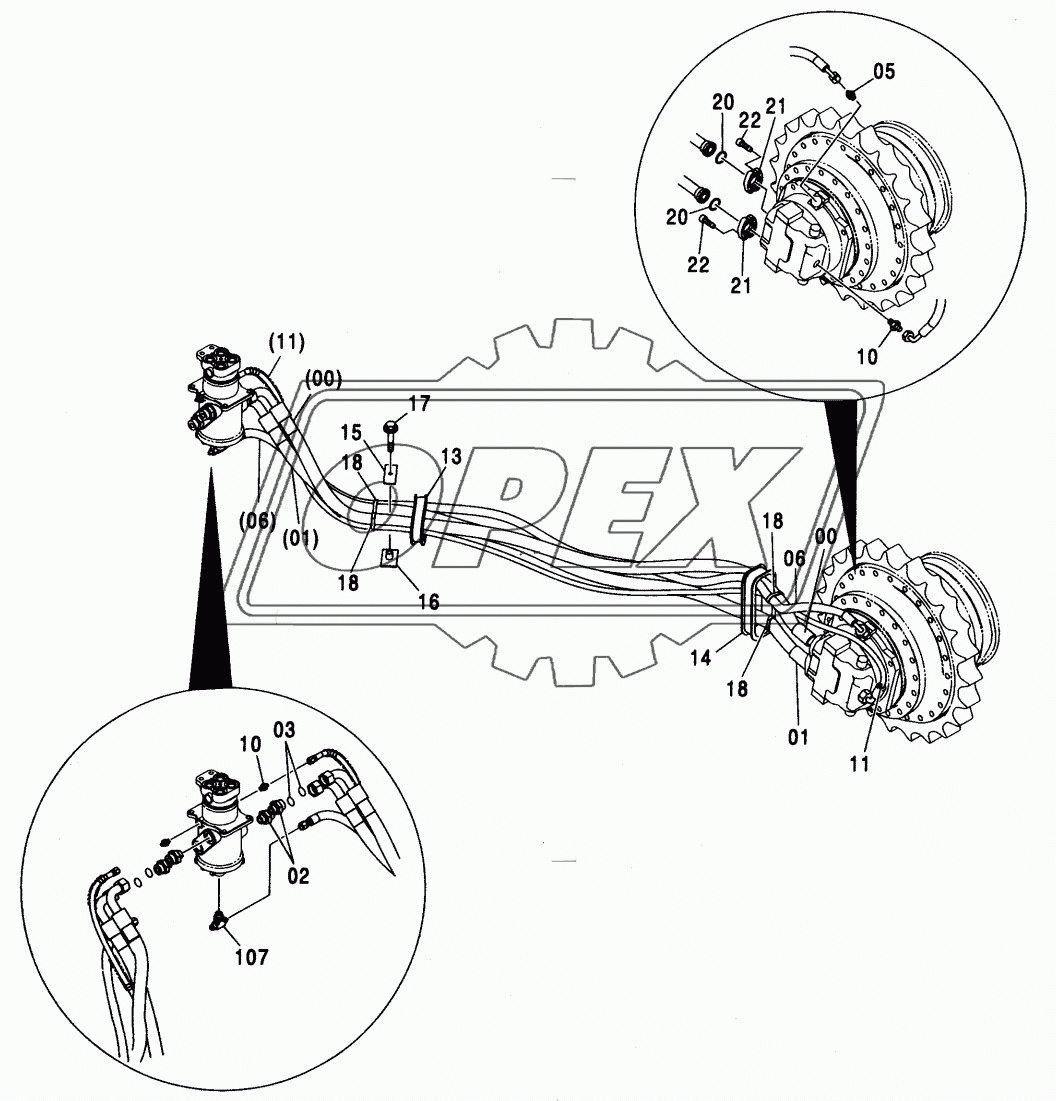 TRAVEL PIPING (MTH TRACK)