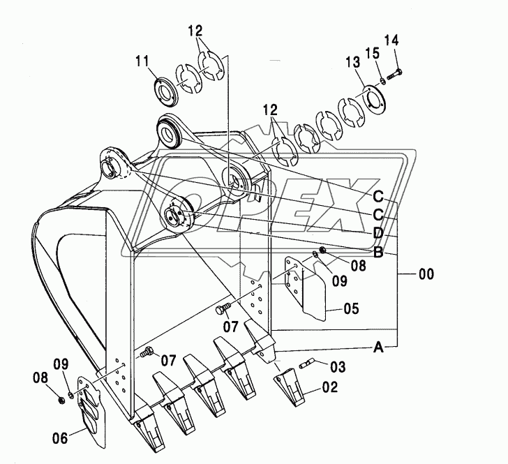 BUCKET 1.4 (JIS 94) (SIDE-PIN TOOTH)