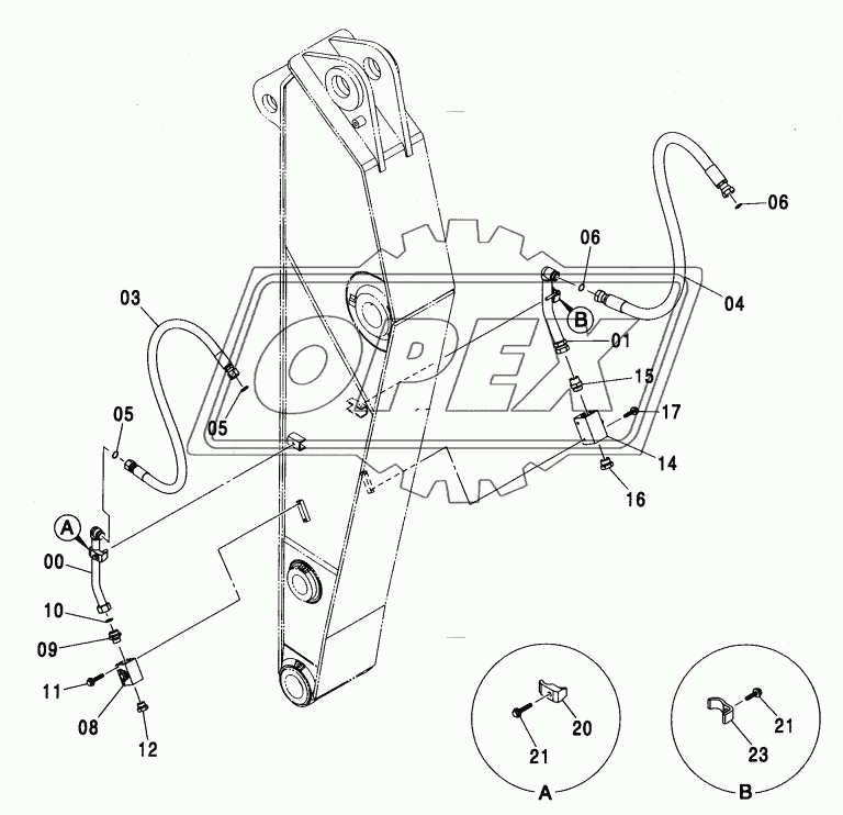 ARM PIPING (2.33M ARM) (BREAKER & CRUSHER) <350>