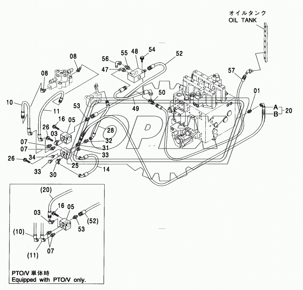 PILOT PIPING (PTO/V, FLOW RATE SELECTOR)