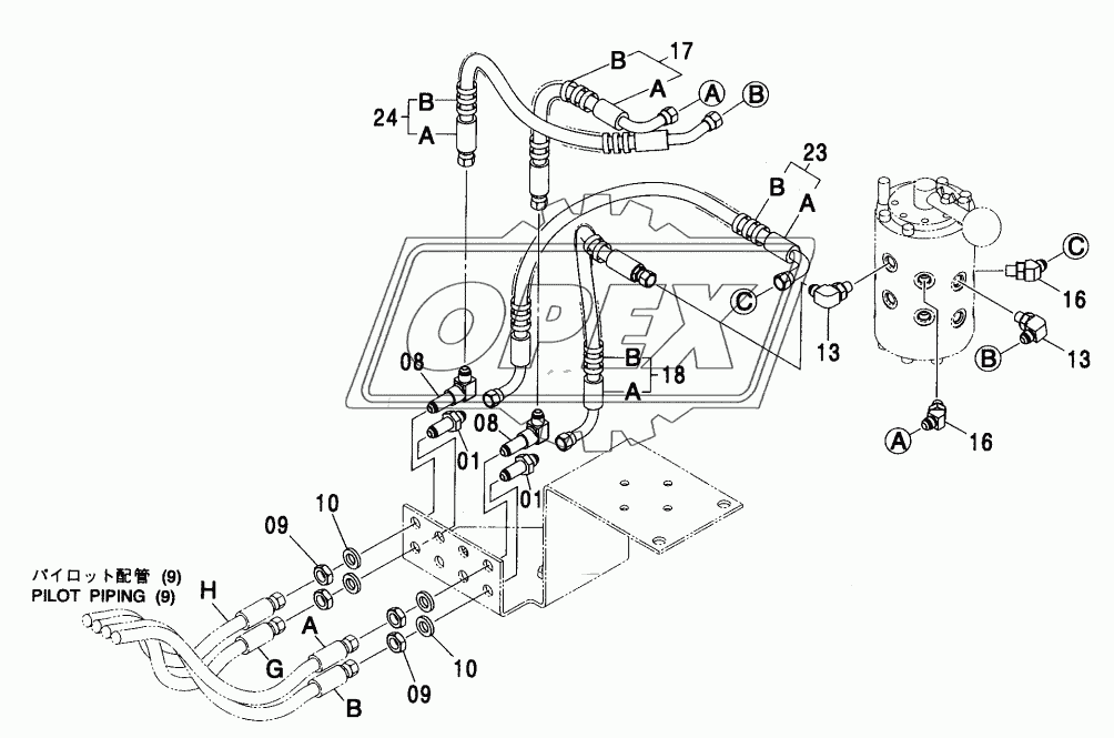 4 WAY MULTI LEVER PIPING (4) (STD)